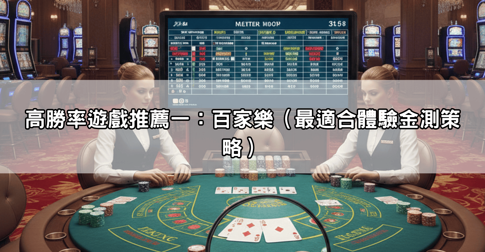 高勝率遊戲推薦一:百家樂(最適合體驗金測策略)