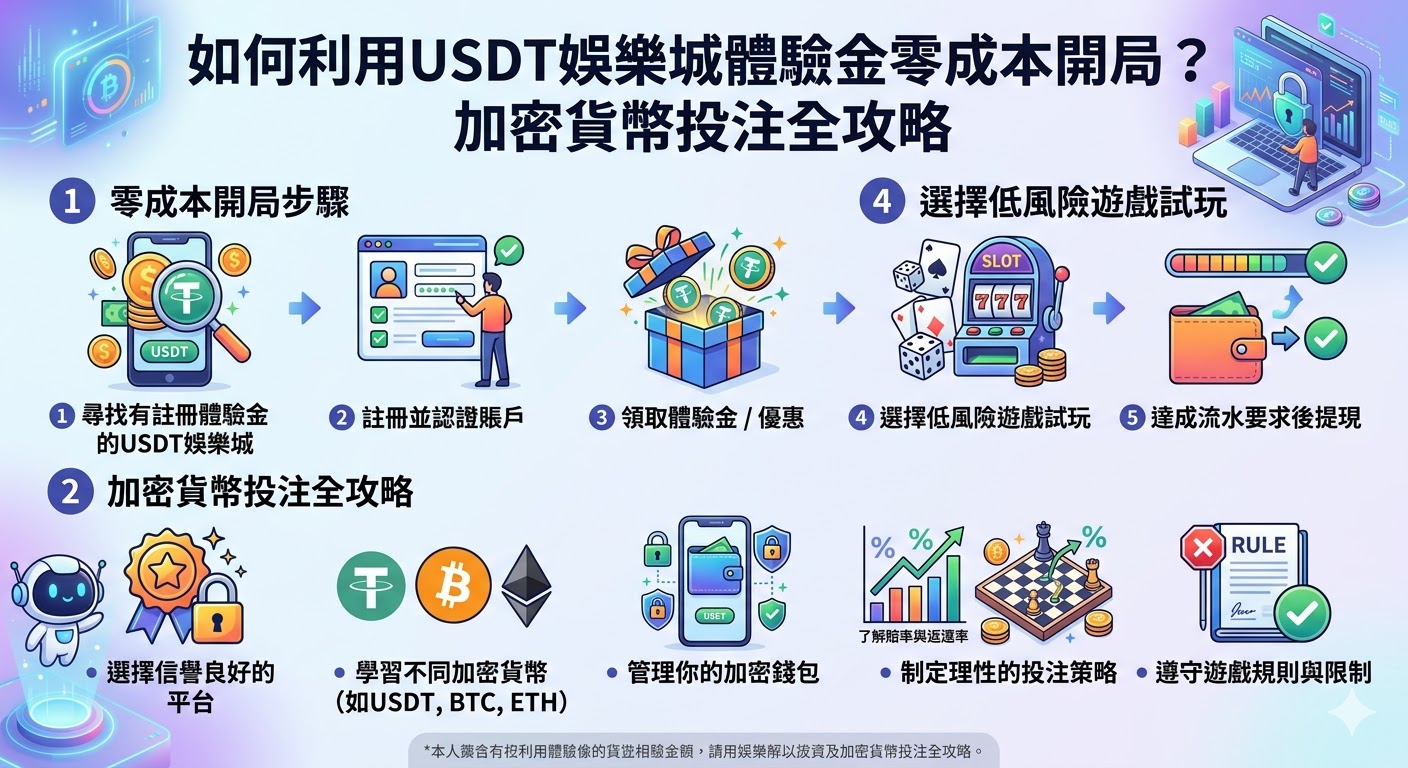 如何利用USDT娛樂城體驗金零成本開局？加密貨幣投注全攻略