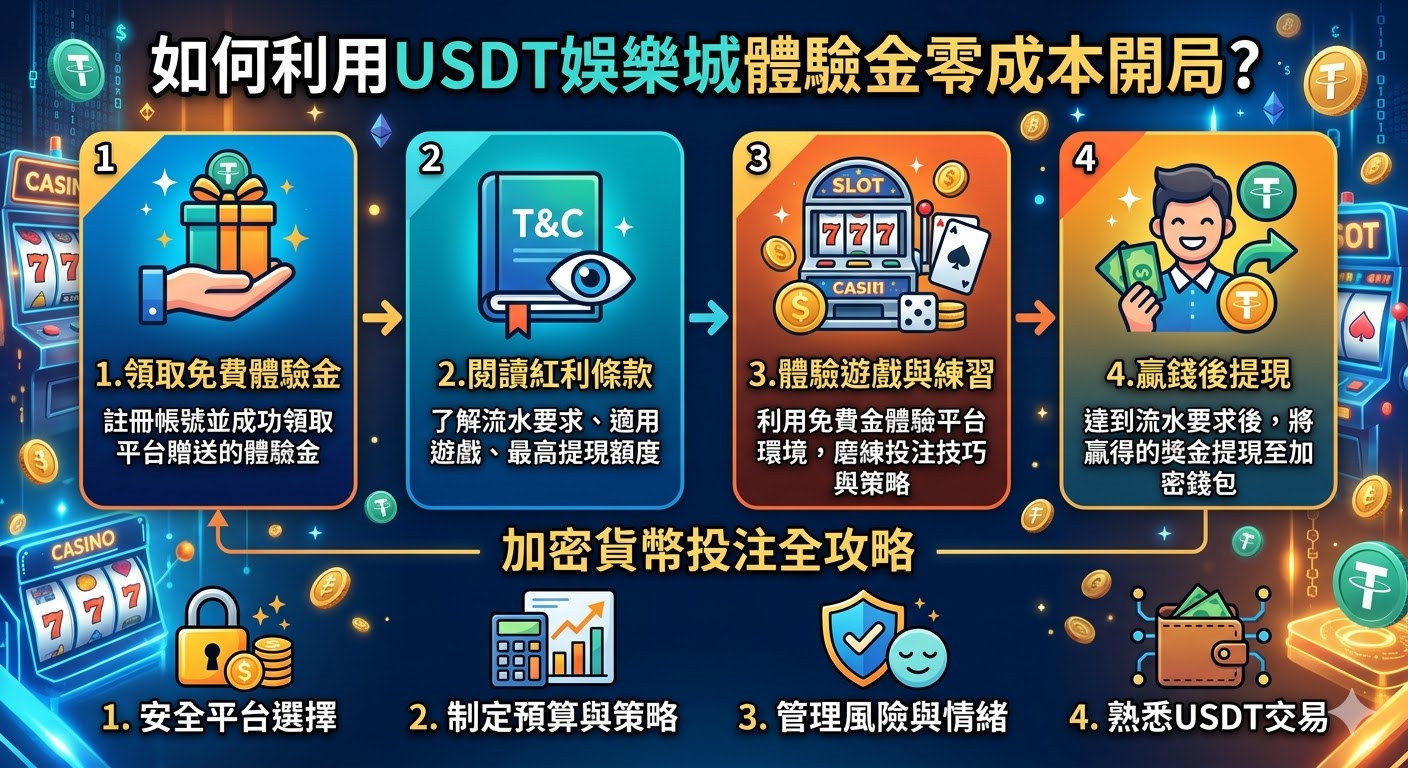 如何利用USDT娛樂城體驗金零成本開局？加密貨幣投注全攻略
