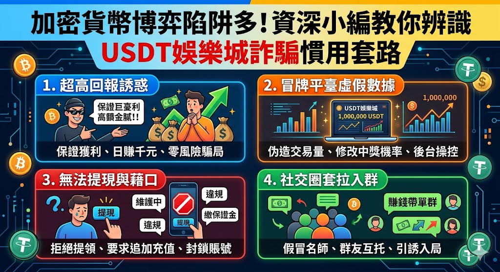 加密貨幣博弈陷阱多！資深小編教你辨識 USDT娛樂城詐騙慣用套路